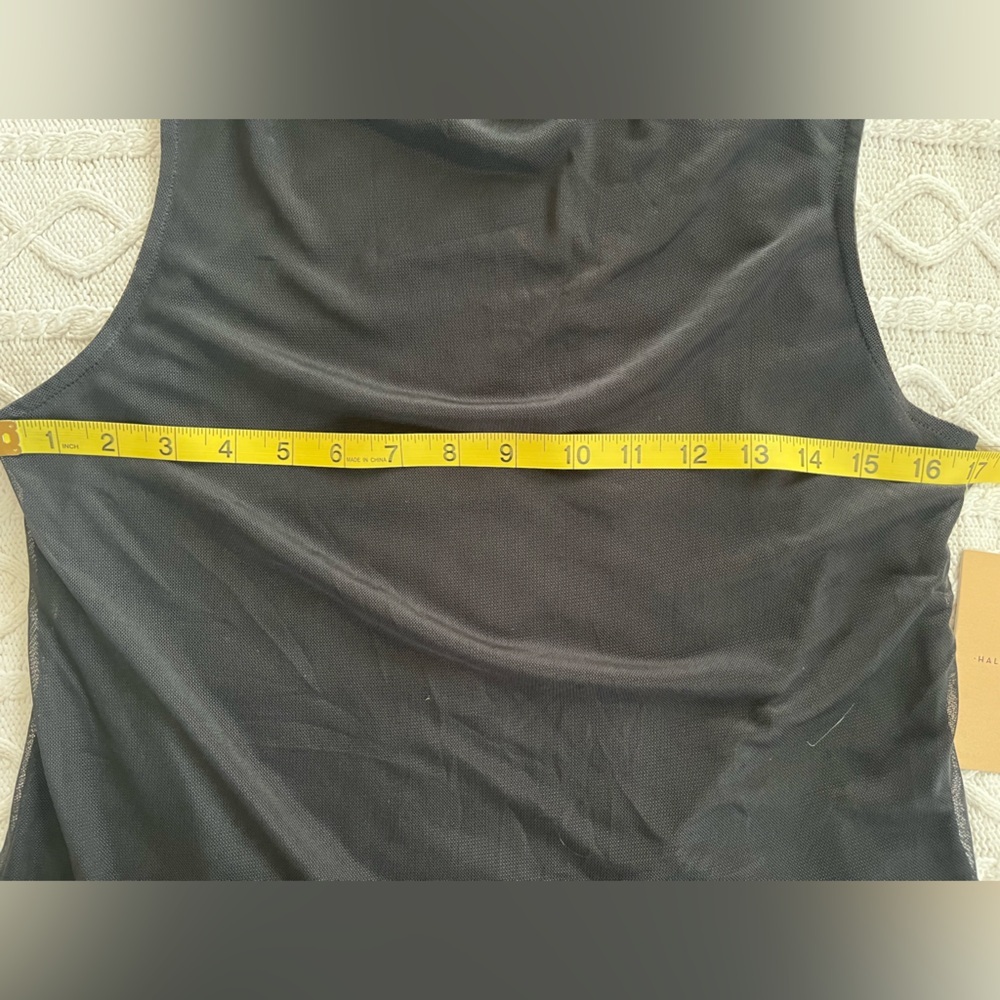 Halogen Rich Black Sleeveless Lined Drop Neckline Blouse Women’s Size Small - Picture 14 of 14
